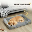 Large Memory-Foam Dog Sofa Bed – Grey, 112 × 80cm