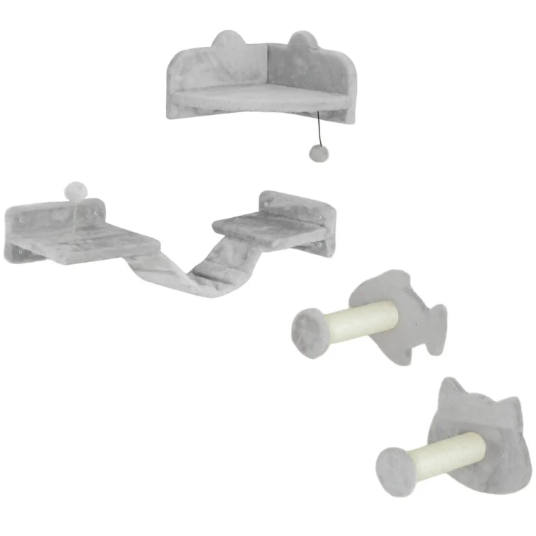 Cat shelves 90W x 26D x 12.5Hcm – Light grey and cream white