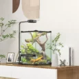 12L Glass Terrarium with Front Door – Black, 30cm
