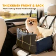Padded Dog Car Seat with Adjustable Straps – Navy, 53cm