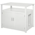 Cat Litter Cabinet with Adjustable Divider – White, 76cm