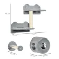 Wall-Mounted Cat Shelf and Den Set – Grey and Beige