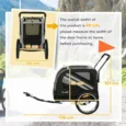 Two-in-One Dog Bike Trailer and Folding Stroller – Grey