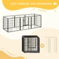 Eight-Panel Steel Dog Playpen with Door – Black, 80cm High