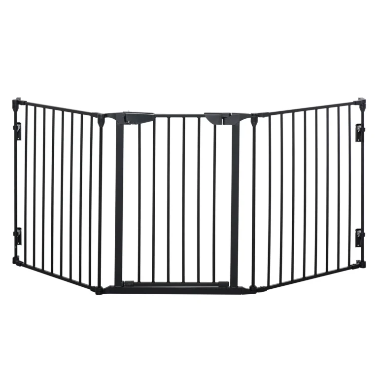 Metal Pet Safety Gate 3 Panels Room Divider – Black