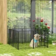 Eight-Panel Steel Dog Playpen with Gate – Black, 100cm High