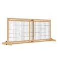 Adjustable Freestanding Dog Gate – Natural Wood, 104–180cm