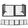 Six-Panel Freestanding Dog Gate – Black, 432cm