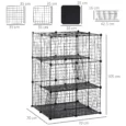 39-Panel Modular Small Animal Enclosure with Ramps – Black