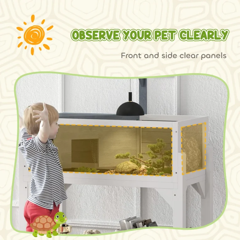 Tortoise House 84.5L x 47.5W x 90Hcm – White and grey