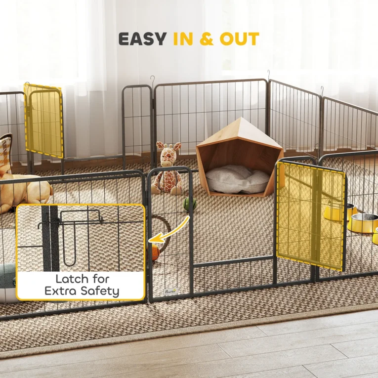 Heavy Duty Puppy Playpen 12 Panels – Black