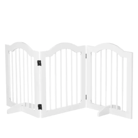 Three-Panel Freestanding Dog Gate – White