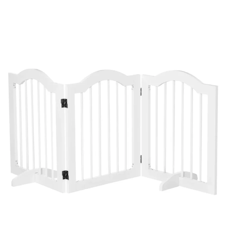Three-Panel Freestanding Dog Gate – White