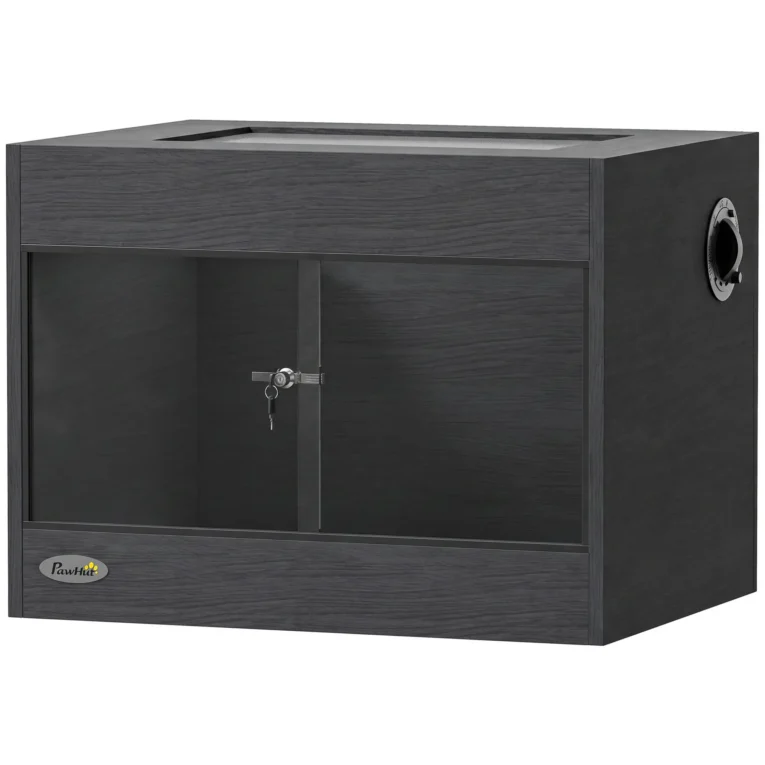 OSB Reptile Terrarium with Lockable Glass Doors – Black, 60cm