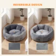 Reversible Round Bolster Pet Bed – Dark Grey, 62cm