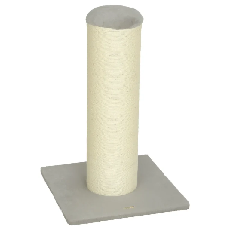 Wide-Base Sisal Cat Scratching Post – Light Grey, 75.5cm