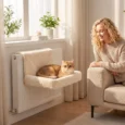 Cat Radiator Hammock Foldable Metal Frame – Cream White
