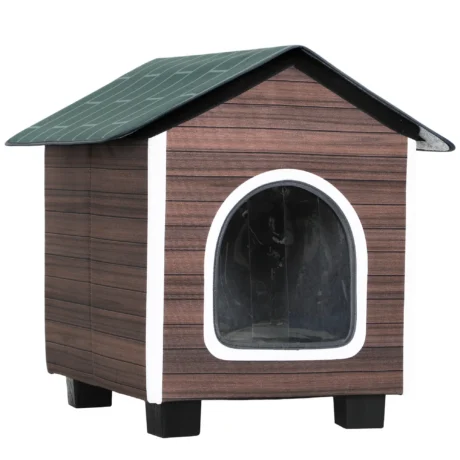 Insulated Raised Cat Shelter with Cushion &ndash; Red-Brown