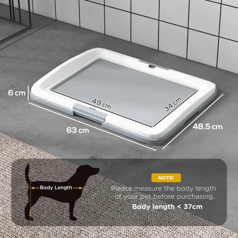 Dog Toilet 63L x 48.5W x 6Hcm – Grey and white Dog Toilet 63L x 48.5W x 6Hcm – Grey and white