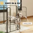 Six-Panel Steel Dog Playpen with Gate – Black, 100 × 68cm Panels