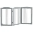 Three-Panel Freestanding Dog Gate with Feet – Grey, 80cm High