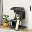 81cm Cat Tree with Twin Houses and Sisal Scratching Posts – Black