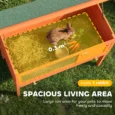 Wooden Rabbit Hutch Elevated Bunny House Outdoor – Orange, Green