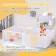 Two-Room Wooden Puppy Pen with Removable Doors – White