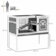 Rabbit Hutch 90 x 53 x 87cm – White and grey
