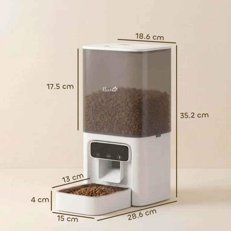 4.5L WiFi Automatic Cat Feeder with Stainless Steel Bowl – White 4.5L WiFi Automatic Cat Feeder with Stainless Steel Bowl – White