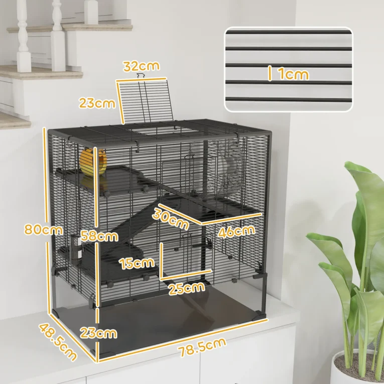 Hamster tank 78.5L x 48.5W x 80Hcm – Black and transparent Hamster tank 78.5L x 48.5W x 80Hcm – Black and transparent