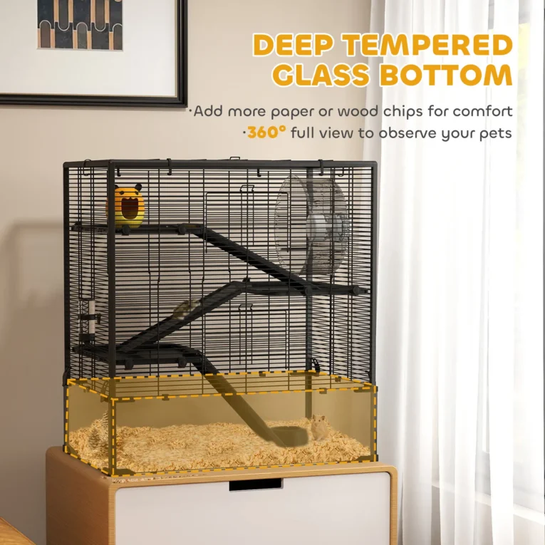 Hamster tank 78.5L x 48.5W x 80Hcm – Black and transparent Hamster tank 78.5L x 48.5W x 80Hcm – Black and transparent