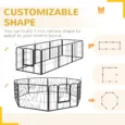 Eight-Panel Metal Dog Exercise Pen – Grey, 60cm