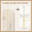 Adjustable Ceiling Cat Tree with Sisal Posts – Yellow, 220–260cm