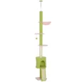 Adjustable Floor-to-Ceiling Cat Tree with Hammock – Green