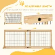 Adjustable Freestanding Dog Gate – Natural Wood, 104–180cm