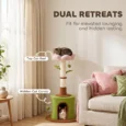 88cm Flower Cat Tree with Condo and Plush Bed – Green and Pink