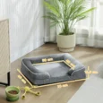 Small Memory-Foam Pet Sofa Bed – Grey, 70 × 60cm