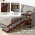 Wooden Dog Ramp Non-Slip with Guardrails – Brown and Grey