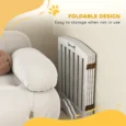 Four-Panel Freestanding Dog Gate – White, 207.5cm