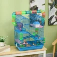 Five-Level Hamster Habitat with Full Tunnel Loop – Blue, 47 × 30 × 59cm