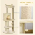 Cat Tree Condo Tower 104cm Scratching Posts – Beige