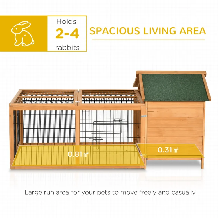 Wooden Rabbit Hutch Pet House 146x95cm – Golden Red
