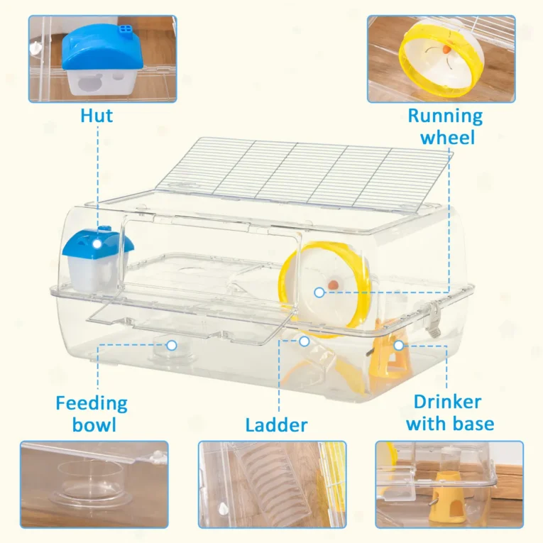 2-Storey Hamster Cage with Wheel and Feeding Bowl 2-Storey Hamster Cage with Wheel and Feeding Bowl