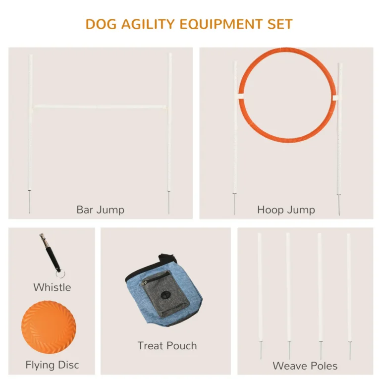 Dog Agility Set with Hurdle, Ring and Weave Poles
