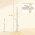Cloud-Perch Floor-to-Ceiling Cat Tree – Beige, 225–255cm