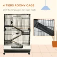 Four-Level Small-Animal Cage with Wheels – Black