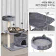 Cat Tree Scratching Post Condo Perch 60x40cm – Grey