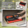 Folding Dog Bicycle Trailer with 20-Inch Wheels – Red and Black
