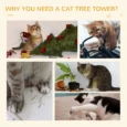 100cm Cat Tree with Three Perches and Sisal Posts – Grey and Beige